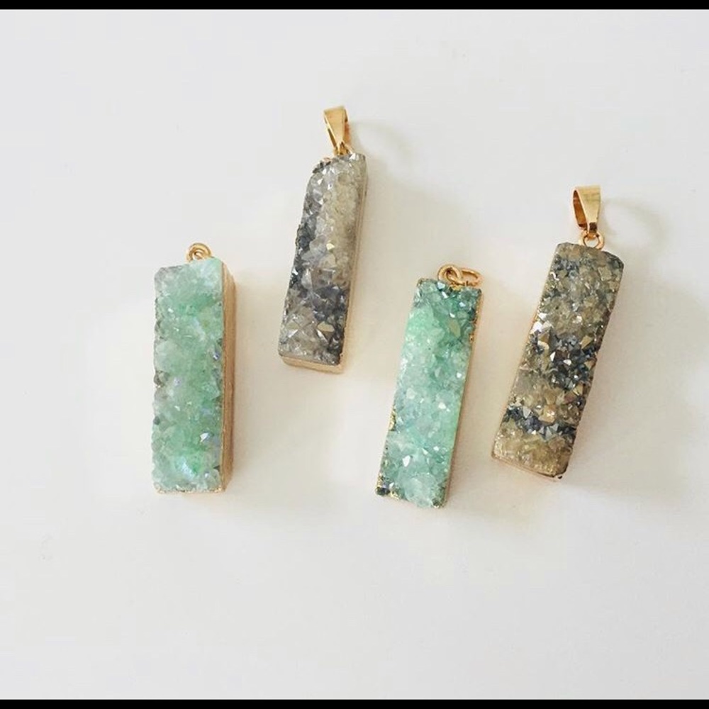 Druzy gold plated pendant